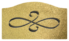 DASHELL-601-BK-SH-GD Black Scroll Shimmer Gold Background